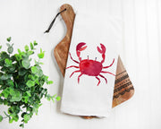 Watercolor Red Crab Kitchen Towel